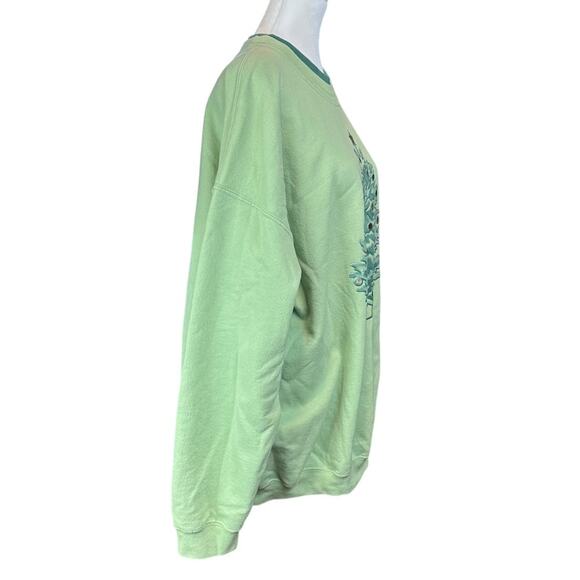 Vintage 80's Christmas Tree Sweatshirt Morning Sun Green XL - Picture 3 of 9